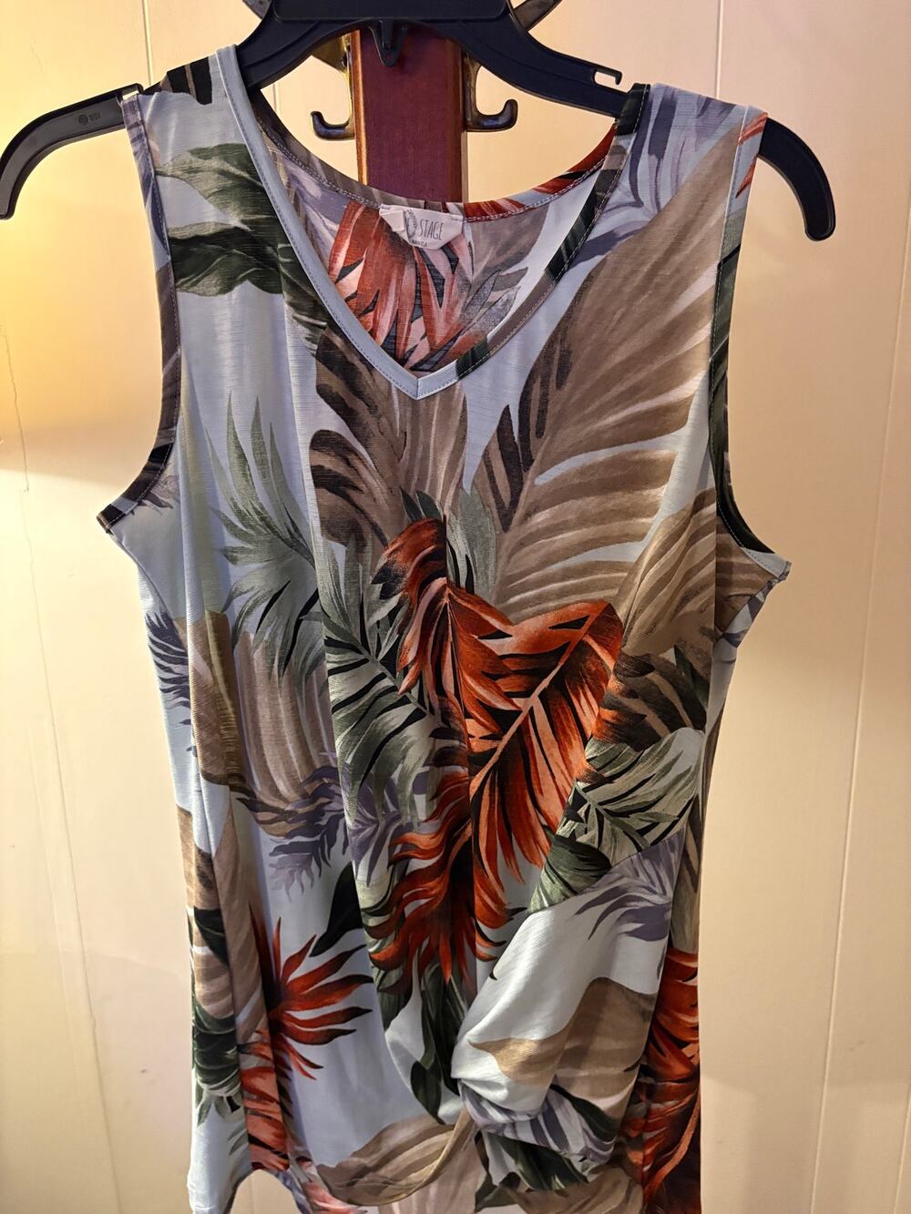 Stage Bold Botanical Print Tank Sz Medium